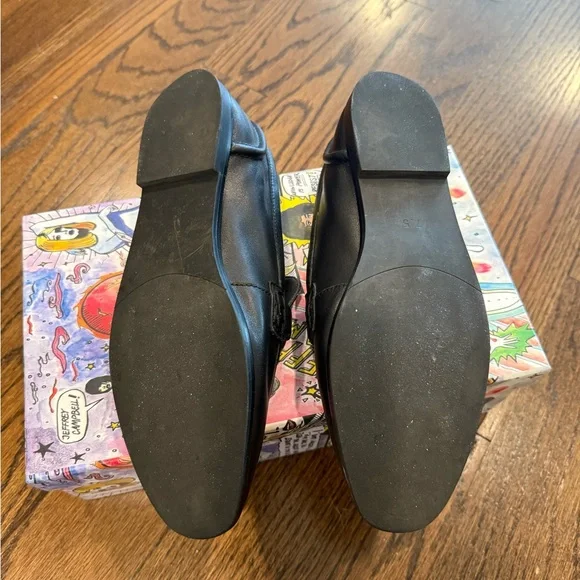 Jeffrey Campbell Black Leather Loafers with Gold Hardware in SZ 7.5 - Picture 3 of 3